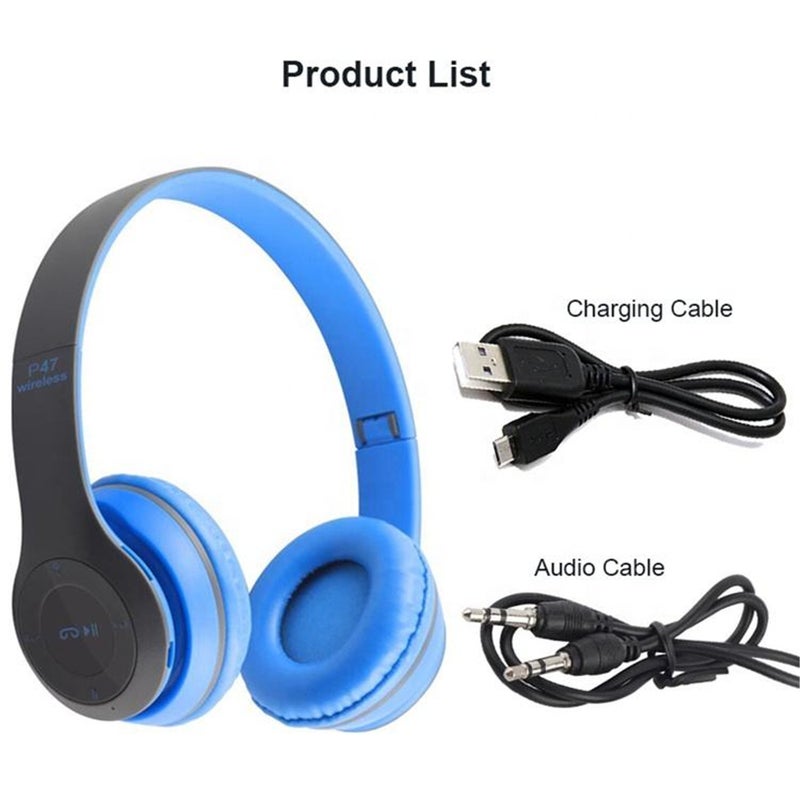 Headphones wireless blue tooth P47 earphone Foldable headset for mobile phone or computer audifonos AUX line TF card - Image 3